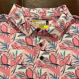 Nicklaus Ecochoice Pink Bird Polo Golf Shirt - Size XL